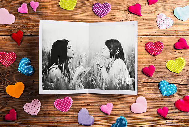 istock Mothers day composition, black-and-white photo. Studio shot, woo 532566298