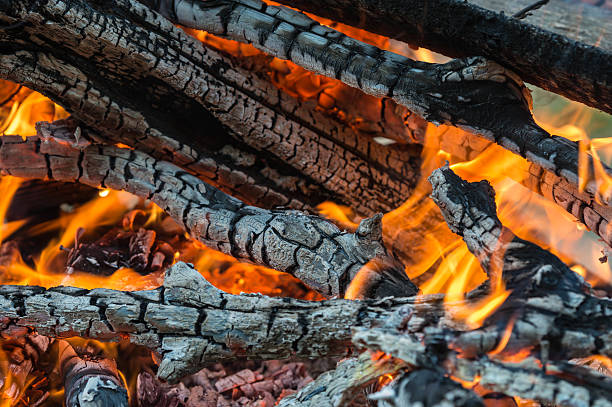 istock Bright flame of the burning bonfire 532568522