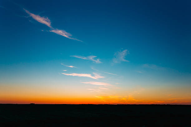 istock Sunset, Sunrise Over Rural Countryside Field. Bright Colourful D 532568542