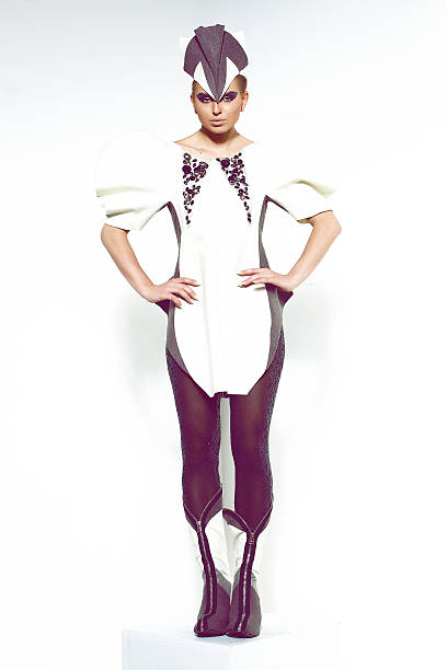 istock Girl in futuristic clothes 532570432