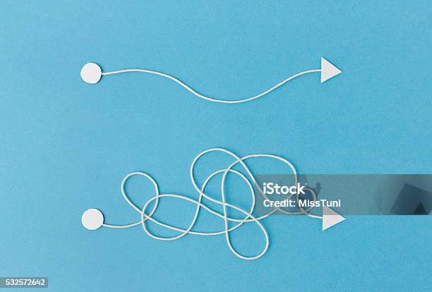 Wish Versus Reality Stock Photo - Download Image Now - Simplicity, Complexity, Effortless