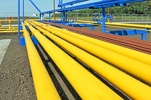 istock Yellow gas pipes 532574518