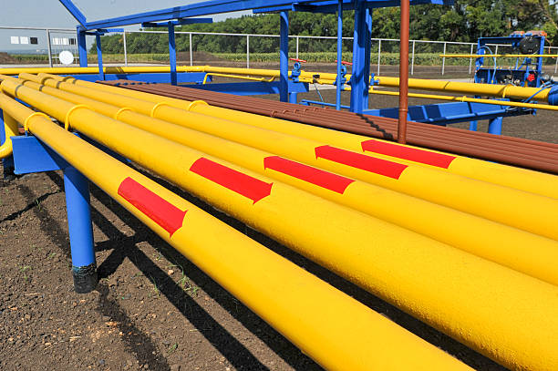 istock Yellow gas pipes 532574608