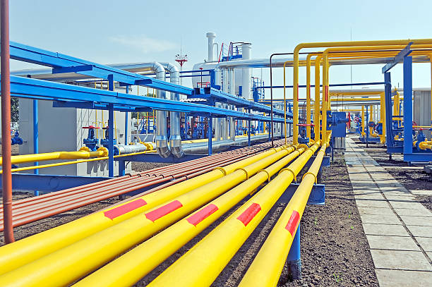 istock Yellow gas pipes 532574662
