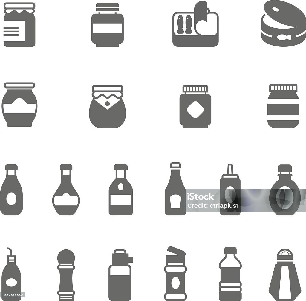 Icon set - ketchup Icon Symbol stock vector