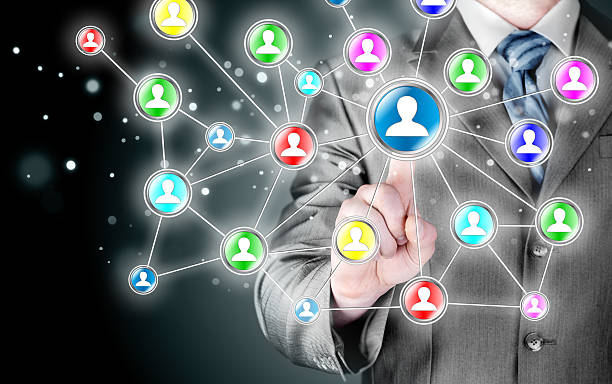 istock man hand pressing social media icon 532576651