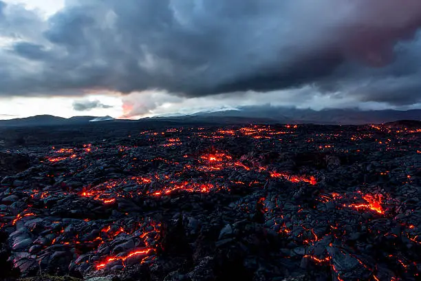 Photo of Volcano Tolbachik. Lava fields