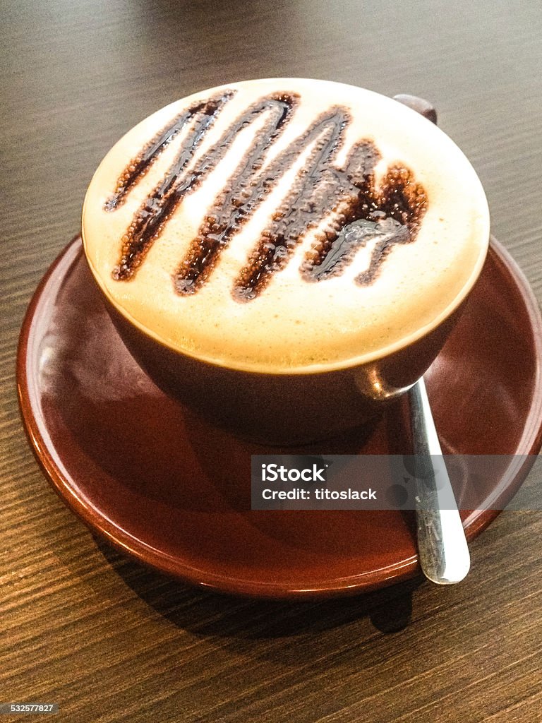 Mocha Latte Closeup of a cup of Mocha Latte. Chocolate Stock Photo