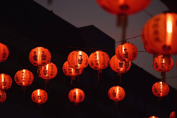 istock Chinese lanterns decorated beautiful in Chinese. 532578570