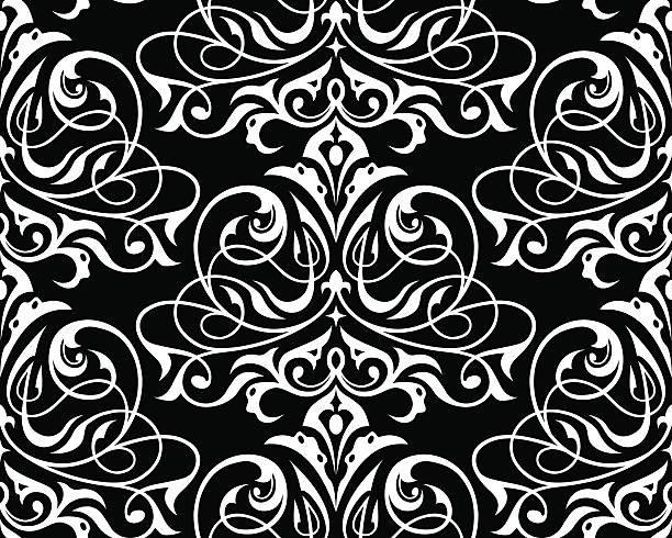 ilustrações de stock, clip art, desenhos animados e ícones de traditional damask seamless pattern - seamless padding backgrounds wallpaper