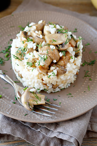 istock Risotto with mushrooms on a plate 532579499
