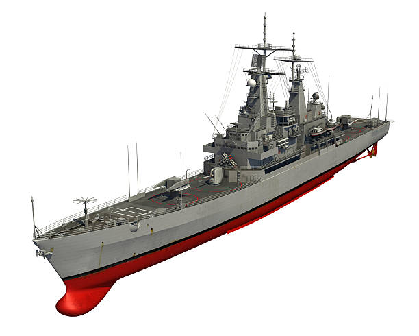 istock American Modern Warship On White Background 532579506