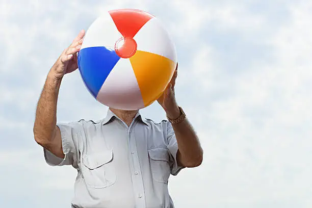 Man holding a beachball