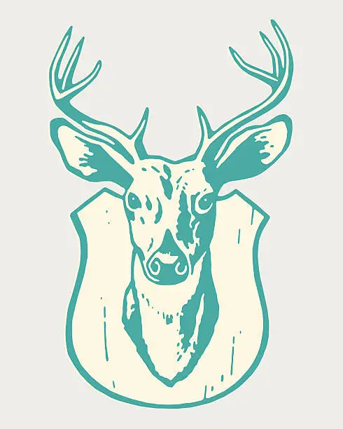 Vector illustration of Mounted Deer Head