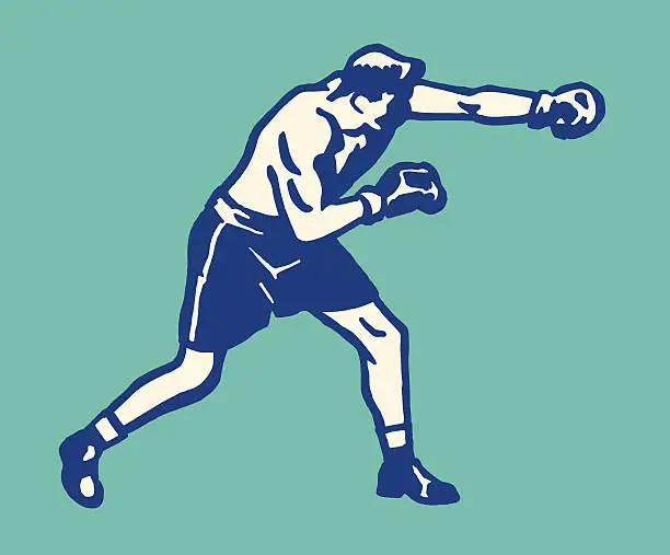 Vector illustration of Male Boxer