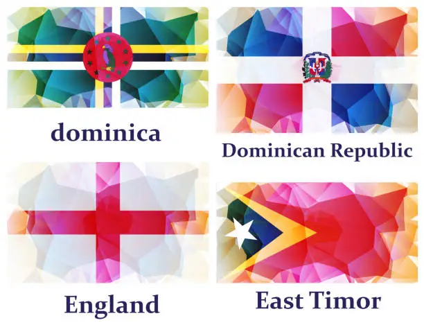 Vector illustration of flags of the world, vector illustration