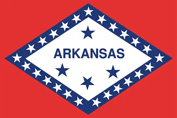 Vector illustration of Arkansas State Flag