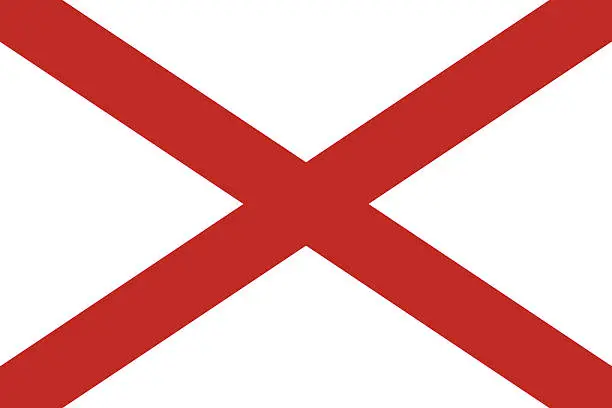 Vector illustration of Alabama State Flag