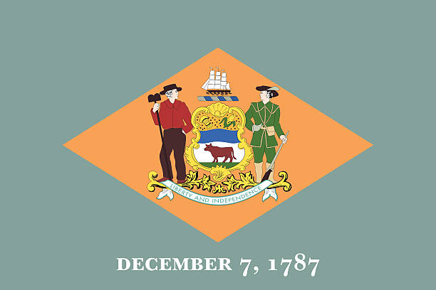 Delaware State Flag EPS and JPEG delaware us state stock illustrations