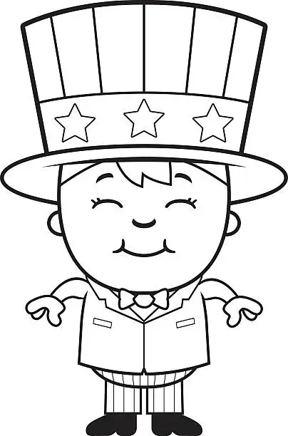 Vector illustration of Patriotic Kid