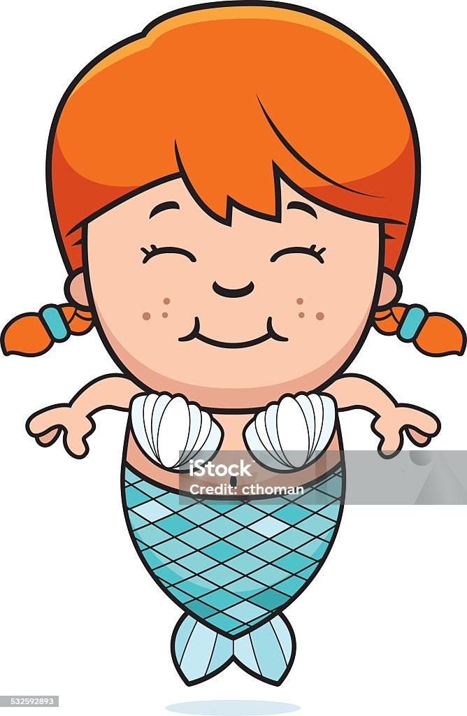 Mermaid Girl A cartoon illustration of a mermaid girl standing and smiling. Mermaid stock vector