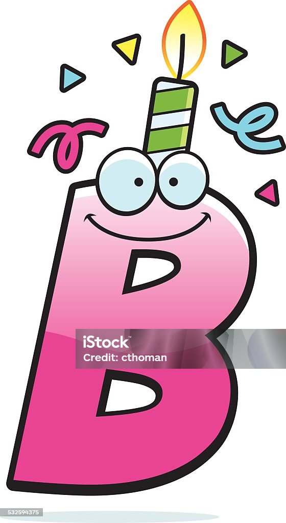 Cartoon Letter B Birthday Stock Illustration - Download Image Now - 2015,  Alphabet, Birthday - iStock