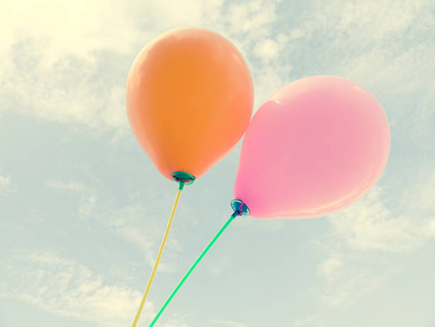 istock Balloons in the sky  with filter effect retro vintage style 532594877