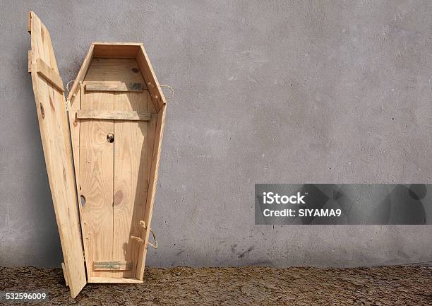 Outdoorsimple Coffin Of The Grey Walls Stock Photo - Download Image Now - Coffin, Senior Adult, Door