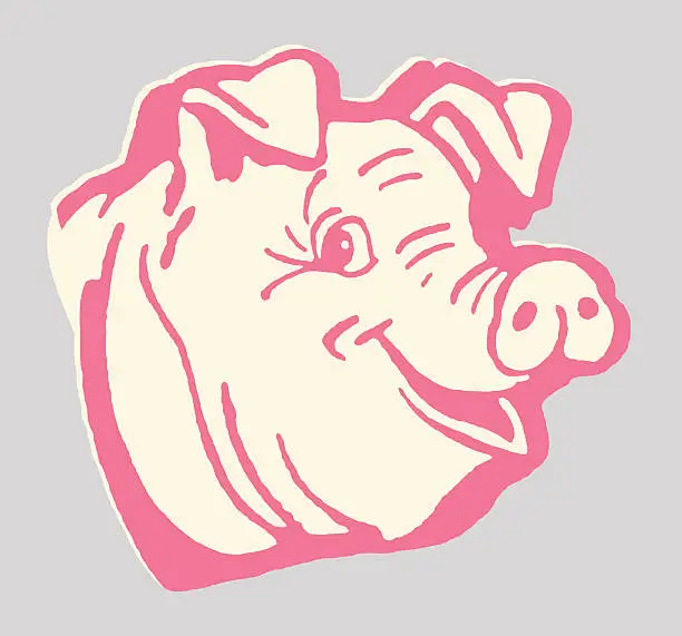 Vector illustration of Happy Pig