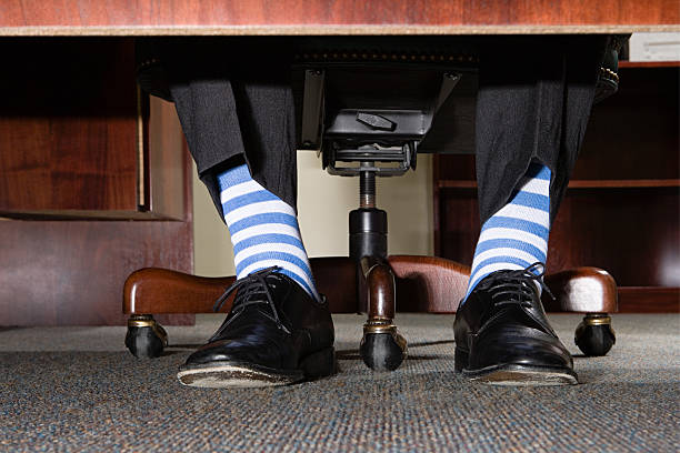 Businessman with striped socks