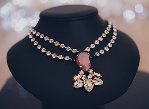 Necklace with crystals stock photo