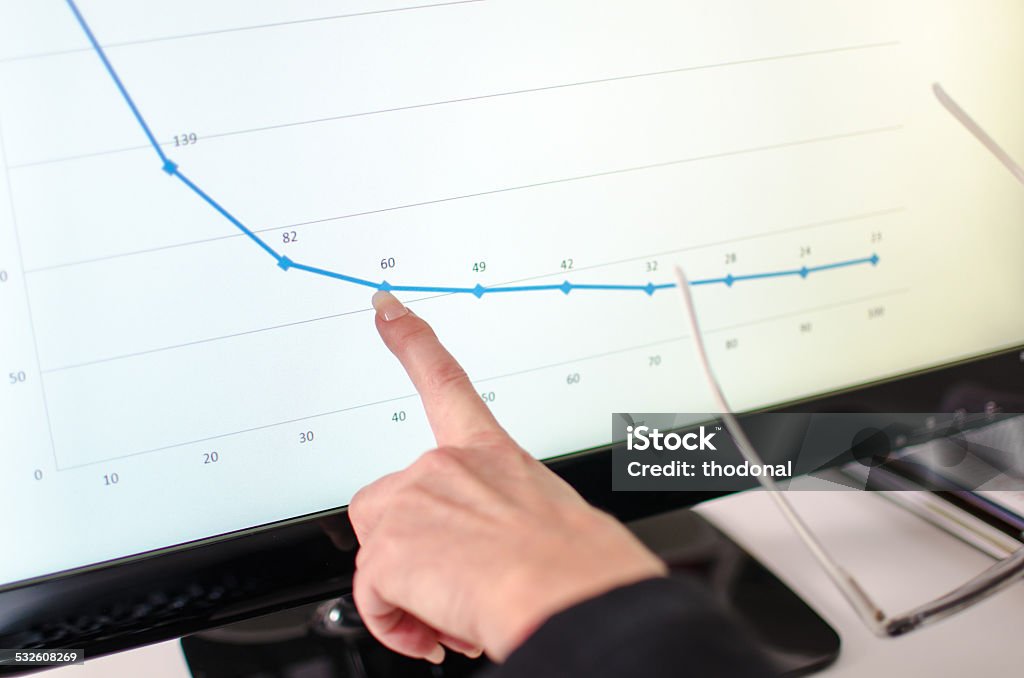 Graph Analysis On A Computer Screen Stock Photo - Download Image Now ...