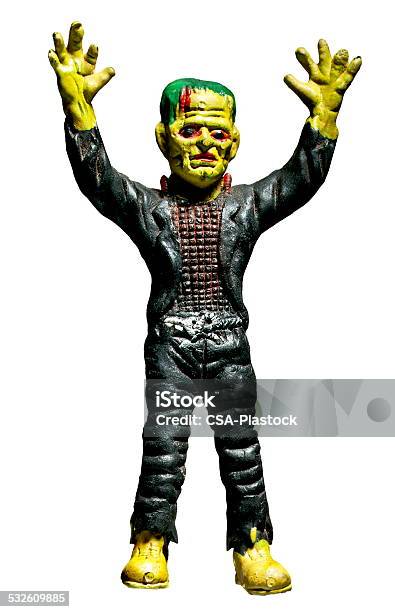 Frankenstein With Arms Raised Stock Photo - Download Image Now - Frankenstein, White Background, Toy