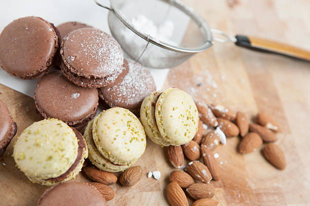 istock Home-made macarons with power sugar and almonds 532610379