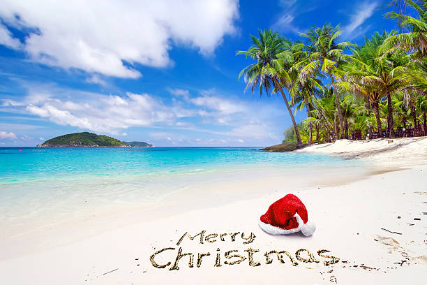 istock Merry Christmas from the tropical beach 532610851