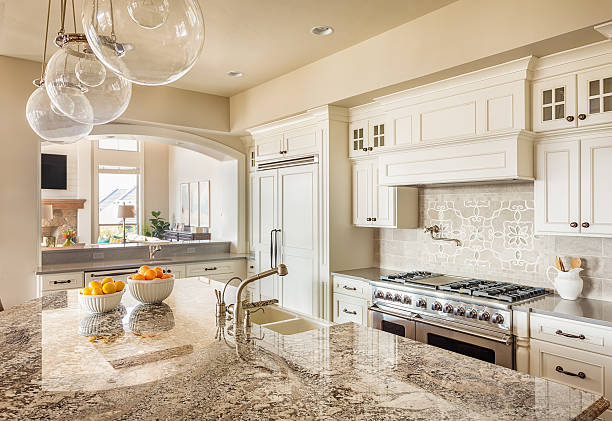 istock Beautiful Kitchen Countertop, Cabinets, and Island 532610871