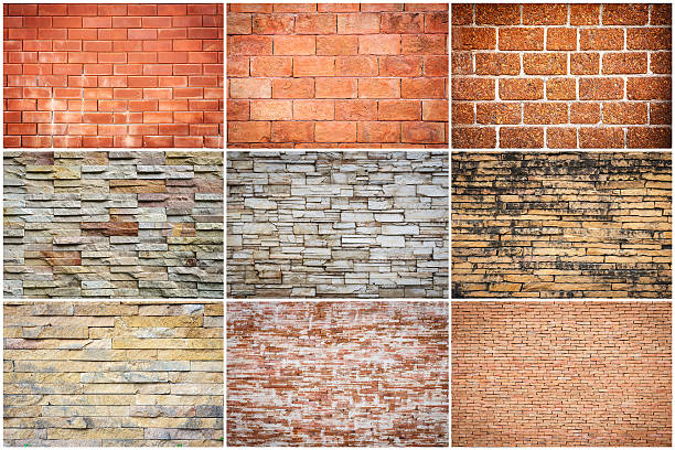 istock Set of Natural stone wall texture for background 532623409
