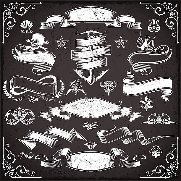 黒板のバナー - animal skull illustrations点のイラスト素材／クリップアート素材／マンガ素材／アイコン素材