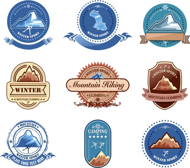 Vector illustration of mountain label