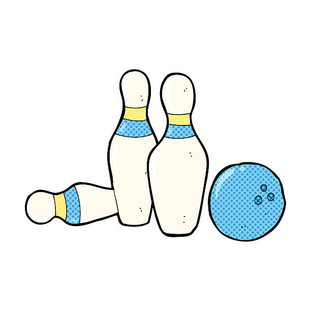 comic comic und kegeln bowling ball - lustige bowling stock-grafiken, -clipart, -cartoons und -symbole