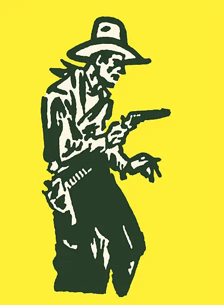 Vector illustration of Cowboy with Gun