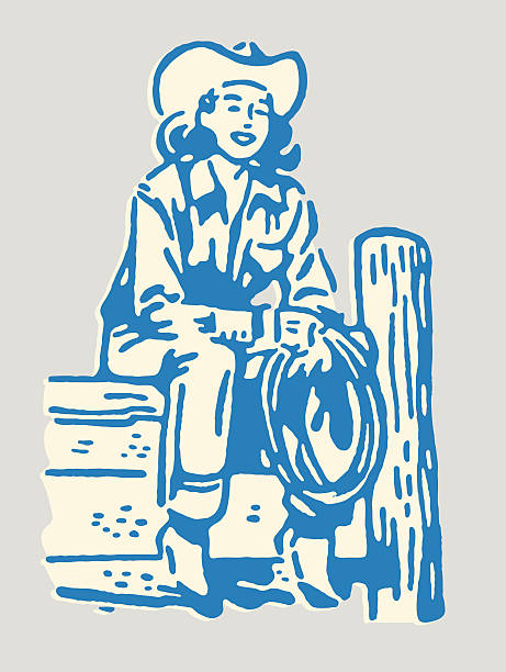 Cowgirl on Fence http://csaimages.com/images/istockprofile/csa_vector_dsp.jpg cowgirl stock illustrations