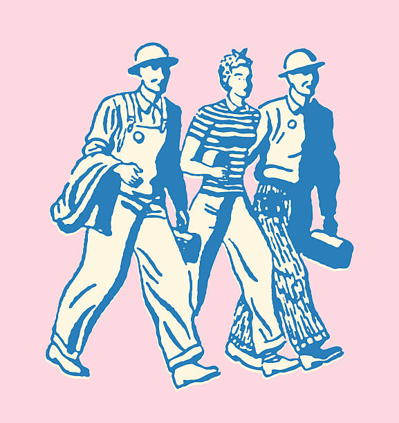 Three Manual Laborers http://csaimages.com/images/istockprofile/csa_vector_dsp.jpg construction lunch break stock illustrations