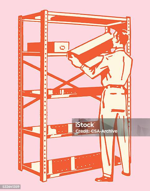 Man Placing Items On Shelves Stock Illustration Download Image Now Man Placing Items On Shelves Stock Illustration Download Image Now
