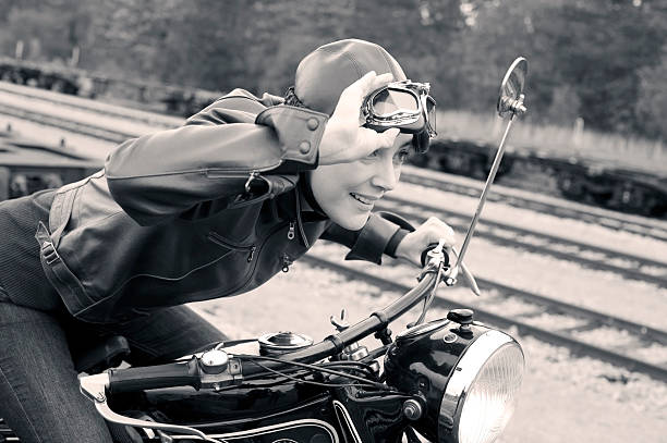 istock Retro Female Motorcyclist - 1935 Style 532641543