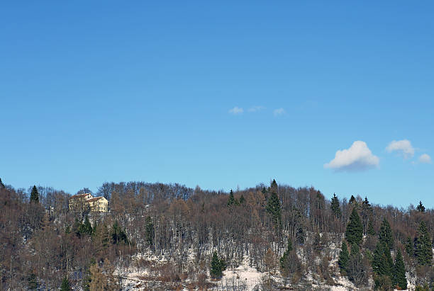 istock landscape with Mountain House in winter 532642163