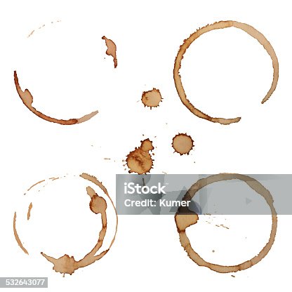 istock Vector Coffee Stain Rings Set Isolated On White Background 532643077