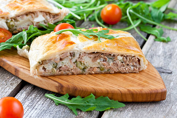istock pie of puff pastry with tuna, rice and egg 532645561
