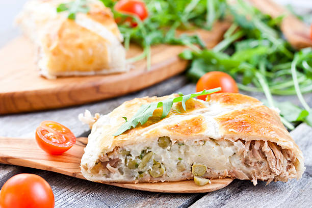 istock pie of puff pastry with tuna, rice and egg 532645571