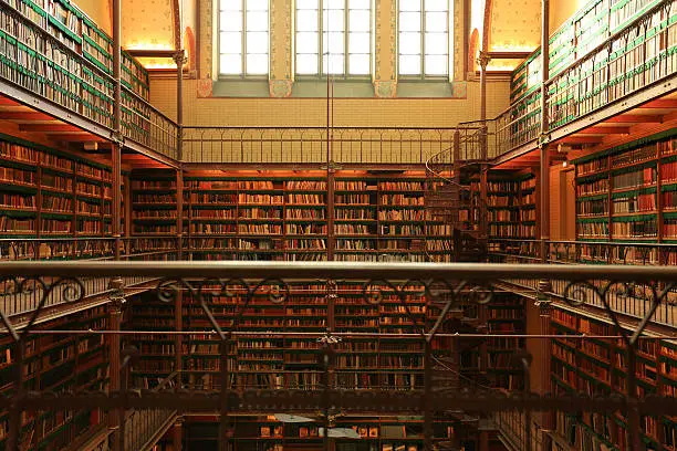 Large old Dutch library in Amsterdam